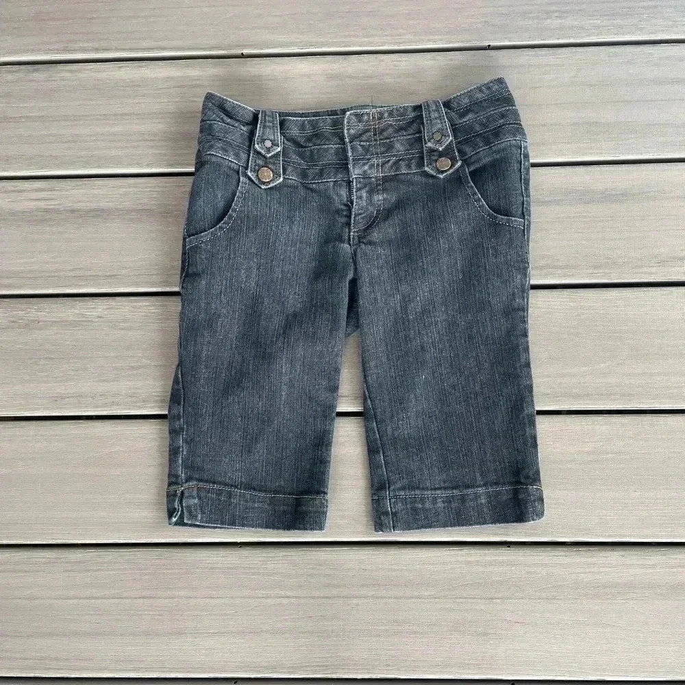 Boom Boom Jeans Girls Dark Gray Denim Bermuda Shorts